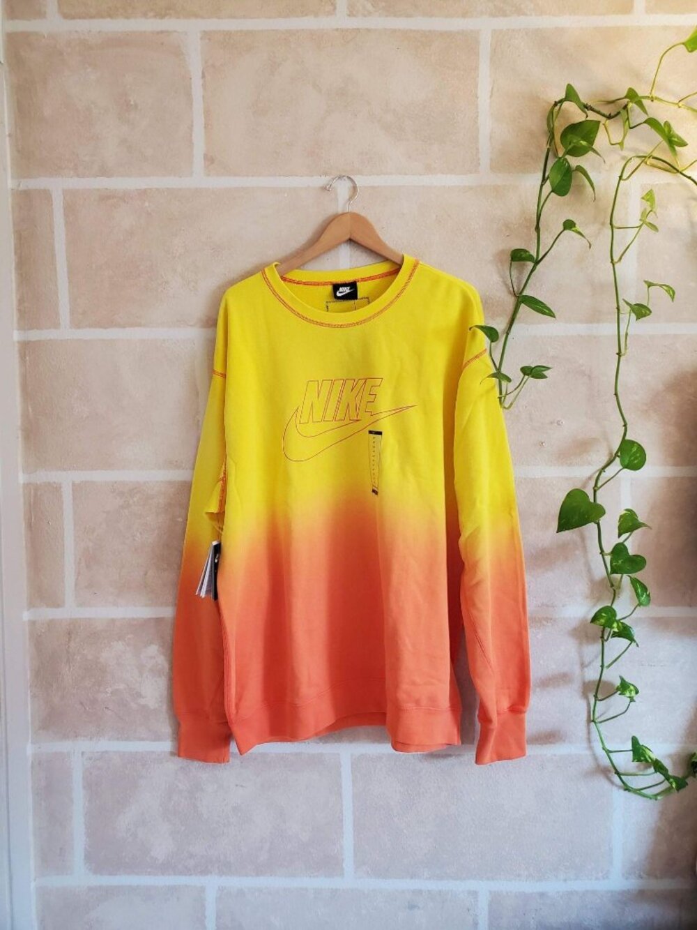 NWT Nike NSW Sweatshirt Men's Sz XLT Yellow Orange